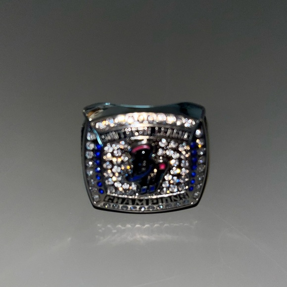 Men's Silver and Blue Championship Ring